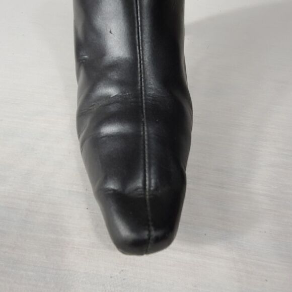 Predictions Black Leather Ankle Heel Boots - Picture 7 of 10